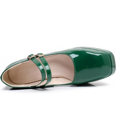 Womens DC749 Closed Toe Low Cut Uppers Platform Pu High Chunky Pumps Green $40.41 Pumps