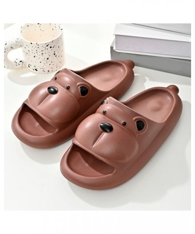 Womens Slippers Fuzzy Home Lovers Non Slip Comfortable Cotton Slippers Women Wear Fashion Thick Sole Plush Brown $20.15 Slippers