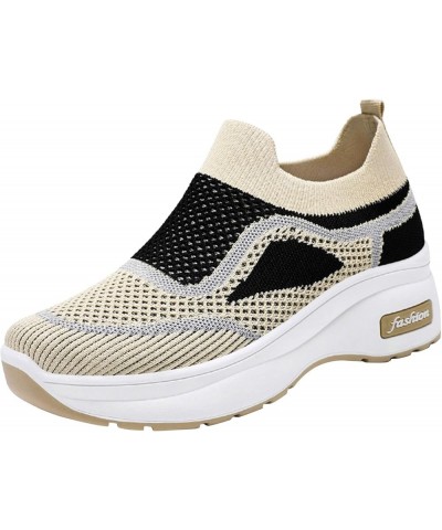 Womens Tennis Sports Mesh Shoes Non-Slip Athletic Soft Sneakers Non-Slip Fashion Sneakers Ao2-yellow $21.82 Athletic Shoes