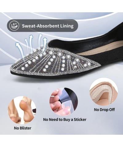 Women's Pointed Flat Shoes Non Slip Comfort Slip on Breathable Wedding Dress Bling Rhinestone Walking Flats Shoes D-black $26...