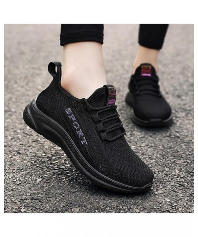 Women's Athletic Walking Shoes Slip On Casual Mesh-Comfortable Tennis Workout Sneakers - White Canvas Sneakers for Women Blac...