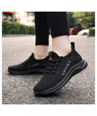 Women's Athletic Walking Shoes Slip On Casual Mesh-Comfortable Tennis Workout Sneakers - White Canvas Sneakers for Women Blac...