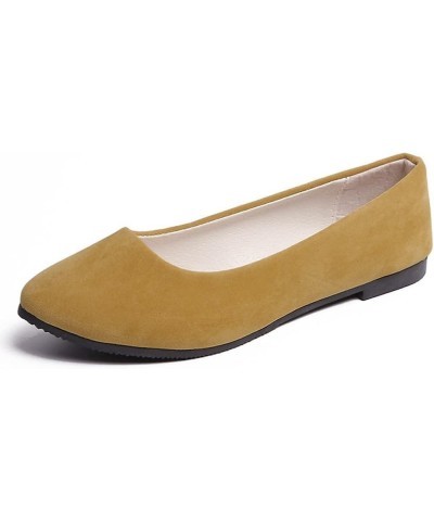 Woman Ballet Pumps Comfy Almond Toe Slip-On Fall Flat Pumps for Teen Girl Cozy Flat Loafer Shoes Yellow $13.25 Outdoor Shoes