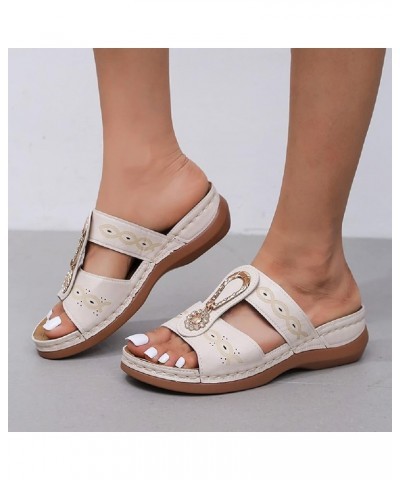 Sandals Women Dressy, Women Orthopedic Sandals with Arch Support Open Toe Flip Flops Summer Outdoor Flat Slippers White $11.9...