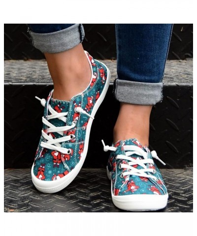 Women's Canvas Sneakers Canvas Shoes Lace up White Black Sneakers Casual Walking Shoes H64-green $14.41 Athletic Shoes