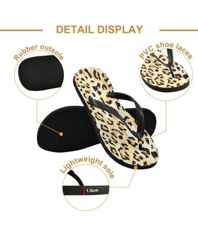 Watercolor Color Leopard Womens Flip Flops Summer Beach Sandals Casual Thong Slippers Comfortable Shower Slippers Non Slip Wa...