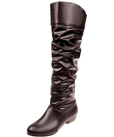 Brown Knee High Boots for Women Wide Calf Extra Wide Calf Knee High Boots for Women Plus Size White Cowboy Boots Women Size 5...