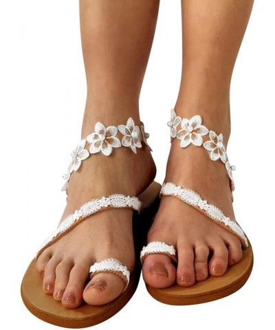 Sandal for Womens Wedges Platform Casual Summer Ankle Buckle Strap Zip Up Beach Comfort Sandals for Womens White $9.42 Sandals