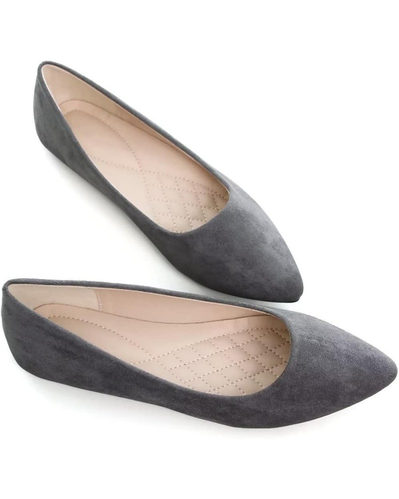 Women's Cute Round-Toe Flat Ballet Shoes Comfortable Dress Shoes for Walking P Grey 1 $9.37 Flats