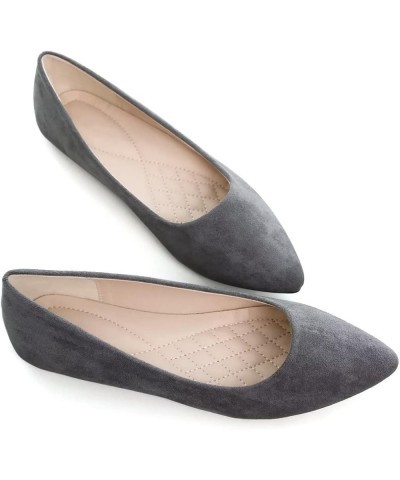 Women's Cute Round-Toe Flat Ballet Shoes Comfortable Dress Shoes for Walking P Grey 1 $9.37 Flats