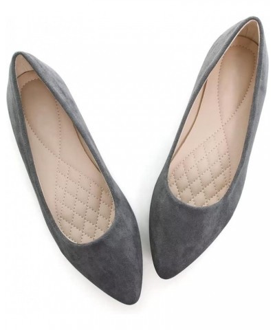 Women's Cute Round-Toe Flat Ballet Shoes Comfortable Dress Shoes for Walking P Grey 1 $9.37 Flats