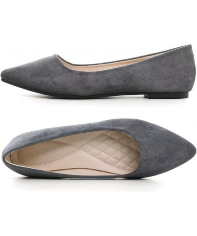 Women's Cute Round-Toe Flat Ballet Shoes Comfortable Dress Shoes for Walking P Grey 1 $9.37 Flats