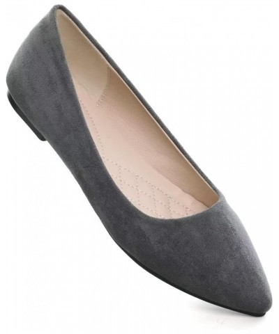 Women's Cute Round-Toe Flat Ballet Shoes Comfortable Dress Shoes for Walking P Grey 1 $9.37 Flats