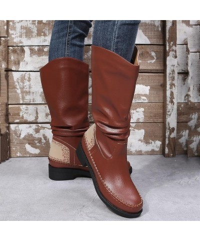 Pink Cowgirl Boots Women'S Lace-Up Combat Boot Steel Toe Boots for Women Boots Pointed Toe C-brown $32.22 Boots