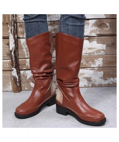 Pink Cowgirl Boots Women'S Lace-Up Combat Boot Steel Toe Boots for Women Boots Pointed Toe C-brown $32.22 Boots