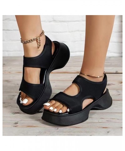 Women's Flat Platform Sandals Strappy Open Toe Strappy Sandals Two Strap High Heeled Sandal Adjustable Ankle Strap Dress Pump...