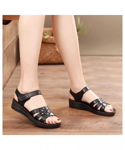 Sandals for Women Dressy Comfortable Gladiator Sandals for Women Summer Elastic Ankle Strap Sandals Casual Open Toe Wedges Hi...