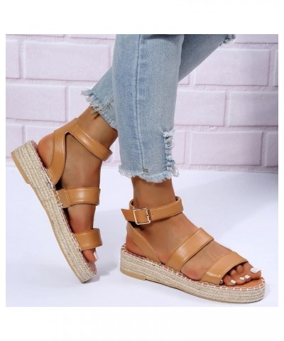 Women's Open Toe Platform Wedge Sandals Espadrille Fashion Suede Slip on Ankle Sandals Comfortable Beach Leopard Sandals for ...