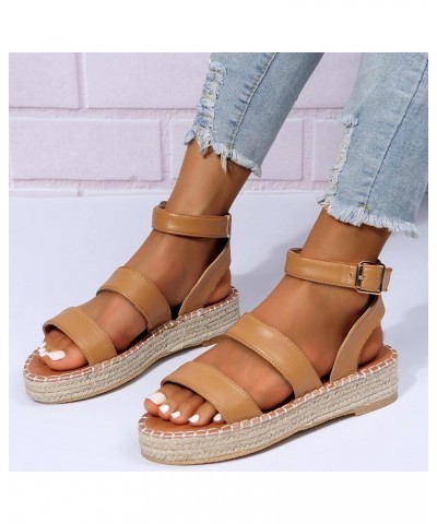 Women's Open Toe Platform Wedge Sandals Espadrille Fashion Suede Slip on Ankle Sandals Comfortable Beach Leopard Sandals for ...