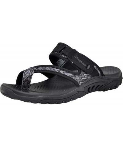 Women's Reggae-Zig Swag Flip-Flop Sandals Black/Charcoal $22.46 Outdoor Shoes