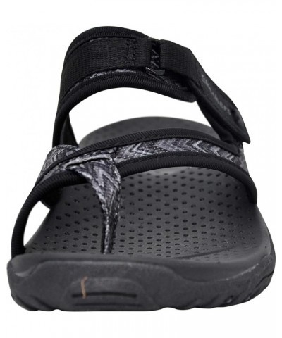 Women's Reggae-Zig Swag Flip-Flop Sandals Black/Charcoal $22.46 Outdoor Shoes