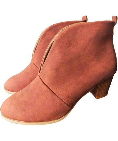 Wide Women's Ankle Boots Thick Heel Low Heeled Booties for Women Women Platform Wedge Booties Chunky Block Heel Ankle Boots A...