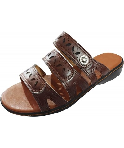 Ladies Pillow Sandals Fashion Women Summer Solid Wedges Breathable Slip On Open Toe Comfortable Beach Outdoor Brown $13.06 Sa...