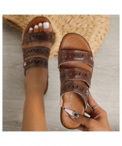 Ladies Pillow Sandals Fashion Women Summer Solid Wedges Breathable Slip On Open Toe Comfortable Beach Outdoor Brown $13.06 Sa...