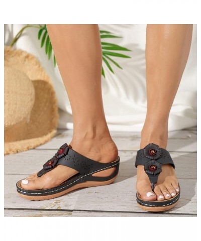 Flip Flop Women Size 12 With Arch Support Clear Sandals For Women Sandals Women Brown Flip Flops Women'S Sand Black-10 $15.64...