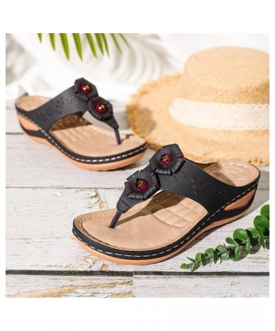 Flip Flop Women Size 12 With Arch Support Clear Sandals For Women Sandals Women Brown Flip Flops Women'S Sand Black-10 $15.64...