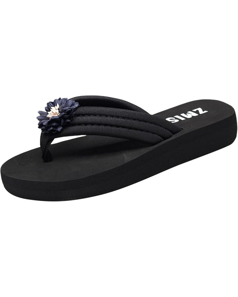 Women Wedge Sandals Wedge Slip on Sandal low heels for women wedge slippersopen toe platform heels Blue $11.11 Sandals