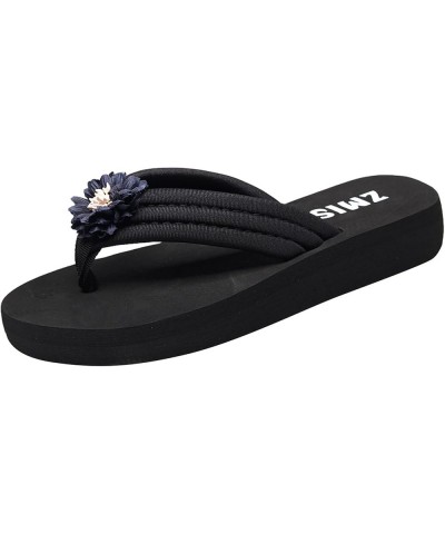 Women Wedge Sandals Wedge Slip on Sandal low heels for women wedge slippersopen toe platform heels Blue $11.11 Sandals