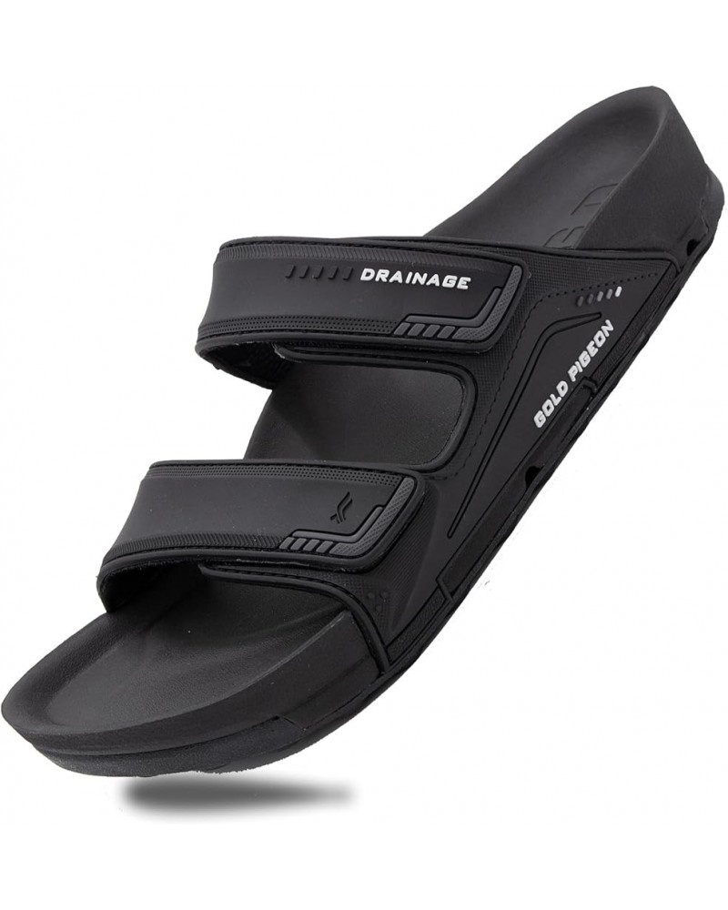 PIRO Unisex Orthoheel High Density Gel Slide Sandals Water Release Sole 3753 Black $16.08 Sandals