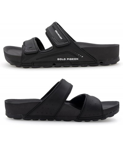 PIRO Unisex Orthoheel High Density Gel Slide Sandals Water Release Sole 3753 Black $16.08 Sandals