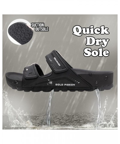 PIRO Unisex Orthoheel High Density Gel Slide Sandals Water Release Sole 3753 Black $16.08 Sandals