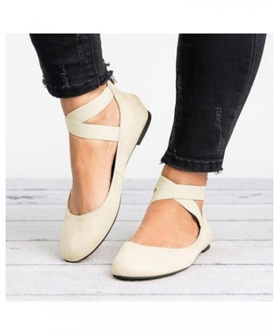 Sandals for Women Girls Fashion Causal Singles Shoes Elastic Flat Shoes Ladies for Women Sandals Strap Women's 7 Beige $14.52...