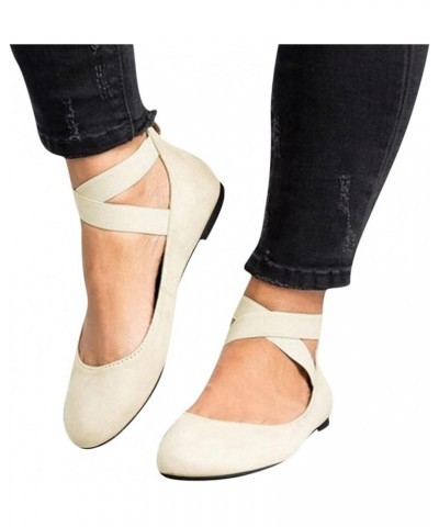 Sandals for Women Girls Fashion Causal Singles Shoes Elastic Flat Shoes Ladies for Women Sandals Strap Women's 7 Beige $14.52...