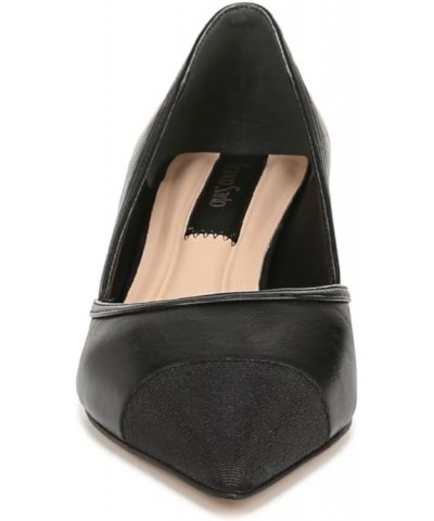 women's Darcy Pointed Toe Kitten Heel Pumps Black Leather $33.88 Pumps