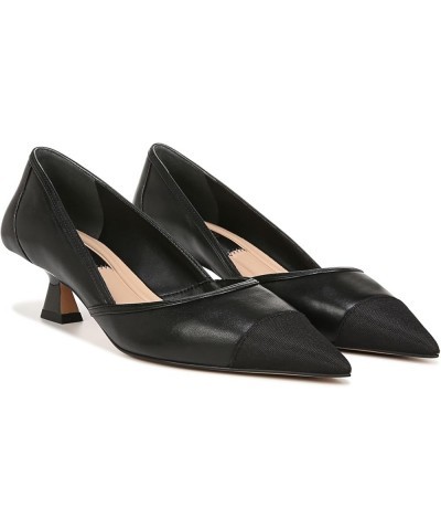 women's Darcy Pointed Toe Kitten Heel Pumps Black Leather $33.88 Pumps