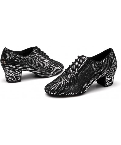 Women Latin Dance Shoes Ballroom Lace-up Practice Social Dance Modern Salsa Dancing Shoes Black $20.80 Athletic Shoes