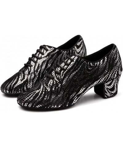 Women Latin Dance Shoes Ballroom Lace-up Practice Social Dance Modern Salsa Dancing Shoes Black $20.80 Athletic Shoes