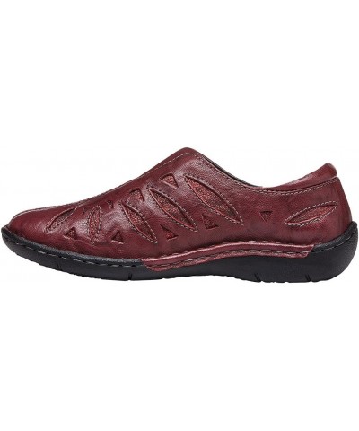 Womens Cameo Slip On Cutout Shoes Maroon $35.26 Loafers & Slip-Ons