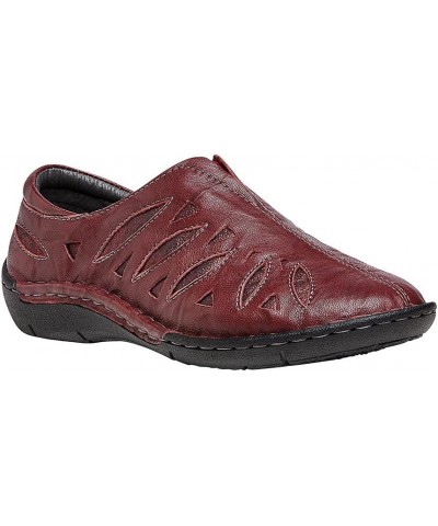 Womens Cameo Slip On Cutout Shoes Maroon $35.26 Loafers & Slip-Ons