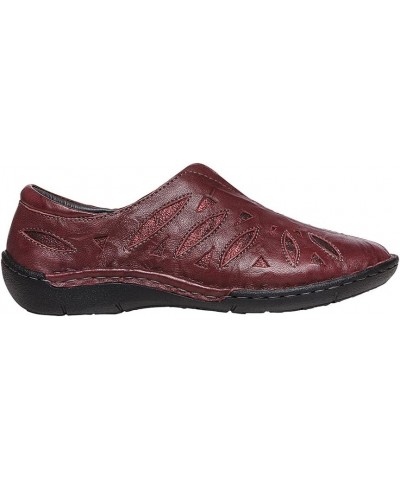 Womens Cameo Slip On Cutout Shoes Maroon $35.26 Loafers & Slip-Ons