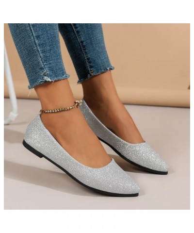 Flats Shoes Women Ankle Strap Buckle Espadrille Wedge Sandals Slides Open Toe Non-Slip Sandal 142-htrns-a-silver $14.39 Sandals