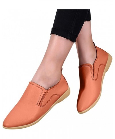 Womens Platform Sneakers Comfortable Flats Comfort Walking Shoes Casual Tennis Dress Shoes Gym shoes Tennis Shoes Orange $15....