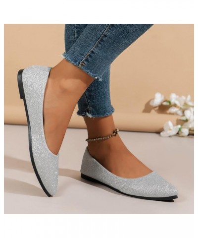 Flats Shoes Women Ankle Strap Buckle Espadrille Wedge Sandals Slides Open Toe Non-Slip Sandal 142-htrns-a-silver $14.39 Sandals