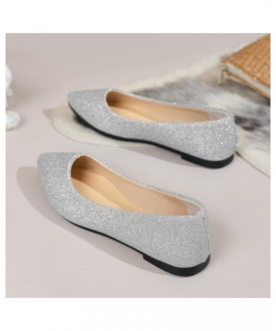 Flats Shoes Women Ankle Strap Buckle Espadrille Wedge Sandals Slides Open Toe Non-Slip Sandal 142-htrns-a-silver $14.39 Sandals