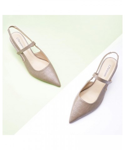 Women's Slingback Flats | Pointed Toe Flats Sandals | Leather Kitten Heels | Closed Heeled Sandal | Wedding Dress Pumps Shoes...