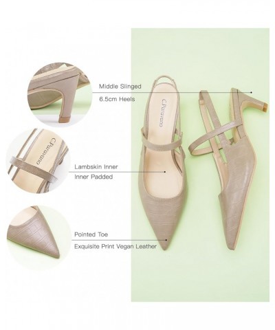 Women's Slingback Flats | Pointed Toe Flats Sandals | Leather Kitten Heels | Closed Heeled Sandal | Wedding Dress Pumps Shoes...